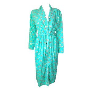 Alexander Del Rossa‎ Robe Bathrobe Womens Size S Small Blue Novelty Cats Pattern